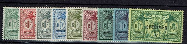 Image of New Hebrides/Vanuatu-English Issues SG 43S/51S MM British Commonwealth Stamp